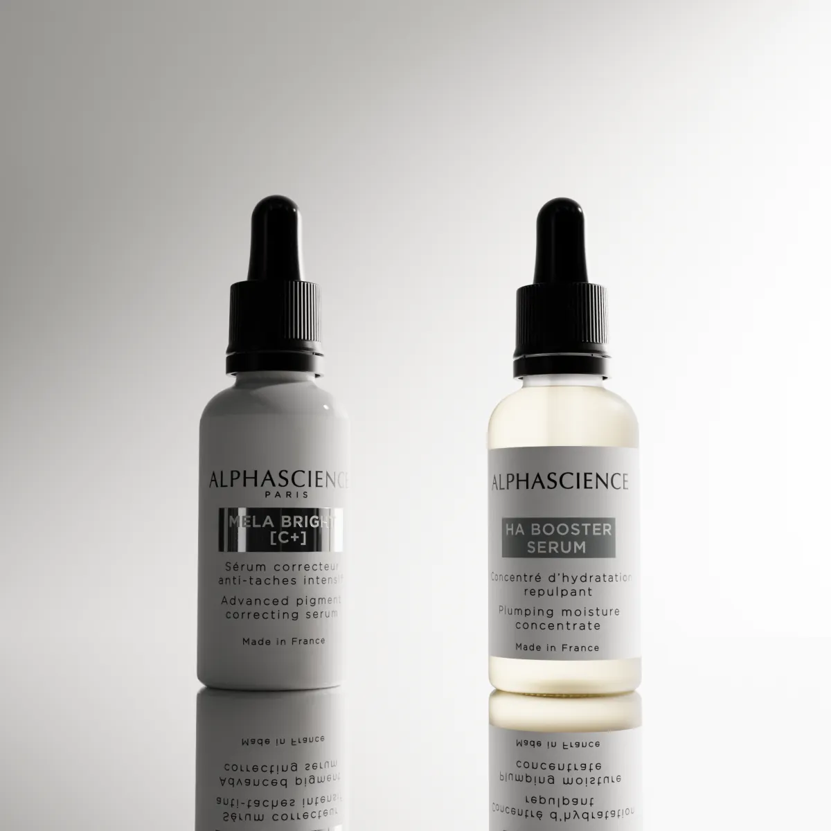 Dwa serum ALPHASCIENCE obok siebie